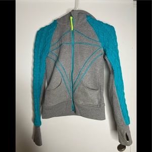 Ivivva 23 knit hoodie blue and gray